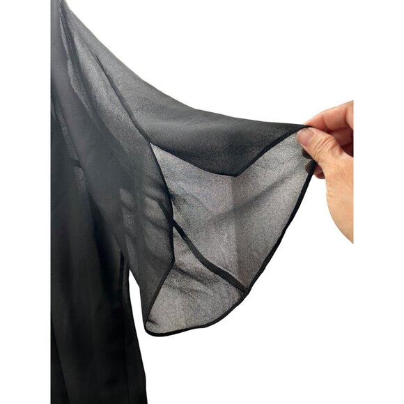 CATHERINE'S Sheer Beaded Cocktail Glamour Elegant Black Kimono Jacket Sz 32W - Picture 7 of 7